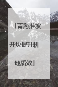 青海推坡并块提升耕地质效