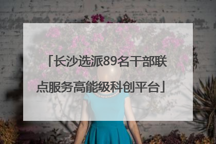 长沙选派89名干部联点服务高能级科创平台