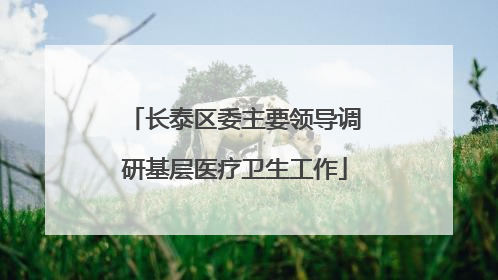长泰区委主要领导调研基层医疗卫生工作