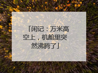 闲记：万米高空上，机舱里突然沸腾了