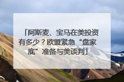 阿斯麦、宝马在美投资有多少？欧盟紧急“盘家底”准备与美谈判