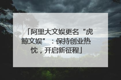 阿里大文娱更名“虎鲸文娱”：保持创业热忱，开启新征程