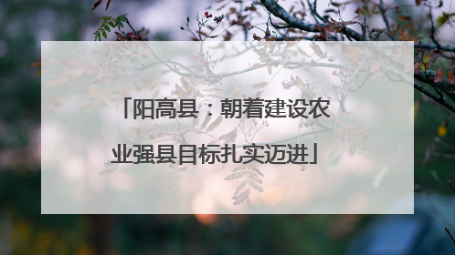 阳高县：朝着建设农业强县目标扎实迈进