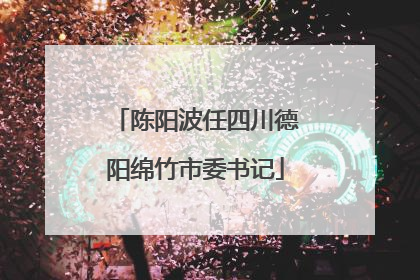 陈阳波任四川德阳绵竹市委书记