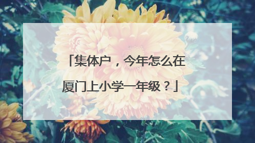 集体户，今年怎么在厦门上小学一年级？