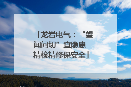 龙岩电气：“望闻问切”查隐患 精检精修保安全