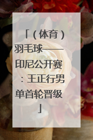 （体育）羽毛球——印尼公开赛：王正行男单首轮晋级