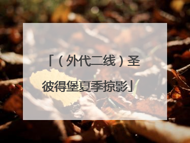 （外代二线）圣彼得堡夏季掠影