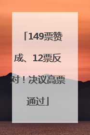 149票赞成、12票反对！决议高票通过