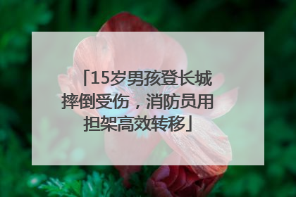 15岁男孩登长城摔倒受伤，消防员用担架高效转移