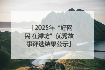 2025年“好网民·在潍坊”优秀故事评选结果公示