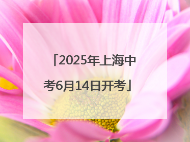 2025年上海中考6月14日开考