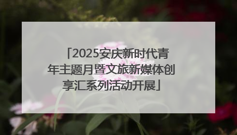 2025安庆新时代青年主题月暨文旅新媒体创享汇系列活动开展