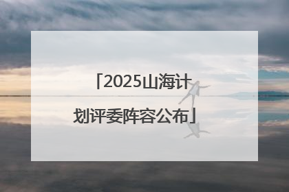 2025山海计划评委阵容公布