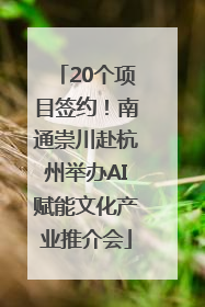 20个项目签约！南通崇川赴杭州举办AI赋能文化产业推介会