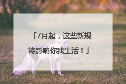 7月起，这些新规将影响你我生活！