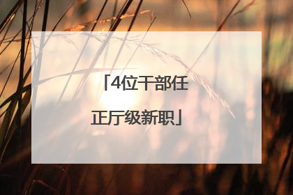 4位干部任正厅级新职